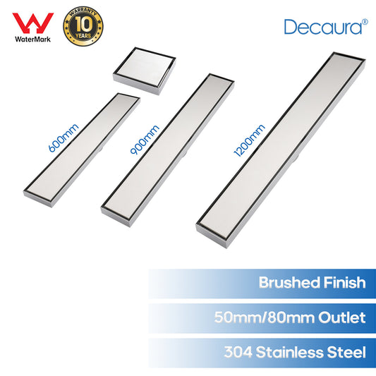 Decaura Tile Insert Shower Drain Grate Brushed Floor Waste 304 Stainless Steel