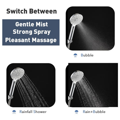 Decaura Hand Held Shower Head 3/4/5-Mode Spray Bathroom Round/Square Bathroom