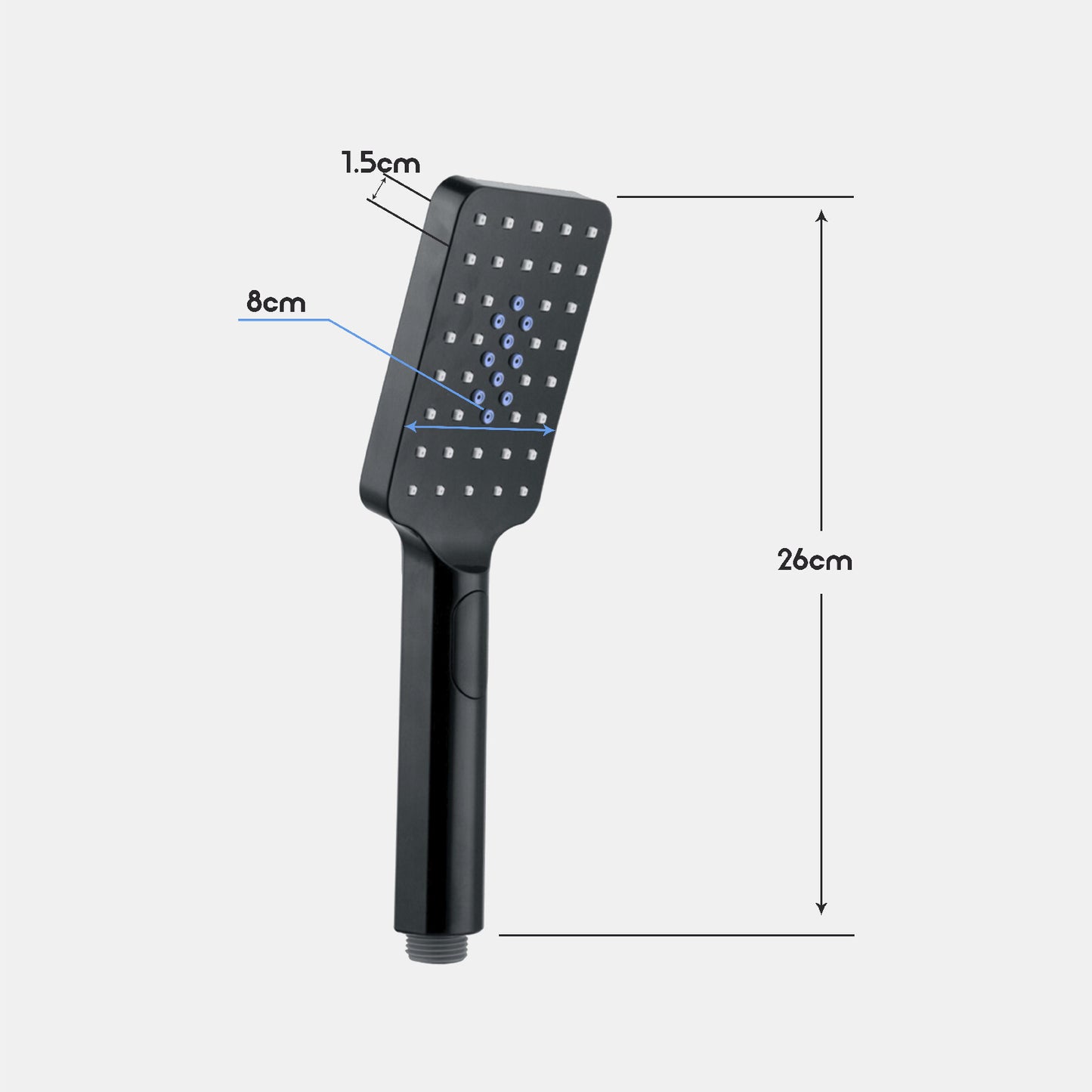 Decaura Hand Held Shower Head 3/4/5-Mode Spray Bathroom Round/Square Bathroom