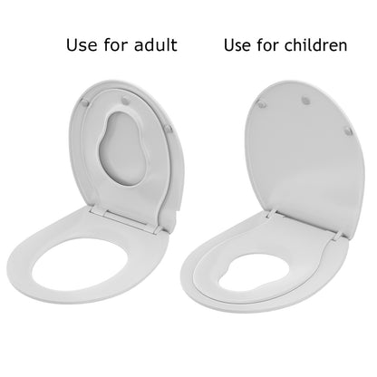 AQUATIZ Round Toilet Seat with Built-in Potty Training Seat, 2-in-1 Family Toile