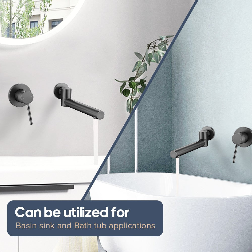 Decaura Bath Spout Wall Water Spout Basin Shower Mixer Taps Tapware Set Bathroom