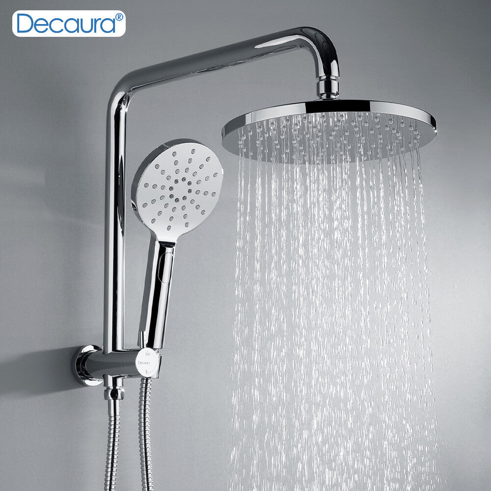 Decaura Shower Head Set 2 in 1 System Gooseneck Arm Wall Tapware Mixer Taps