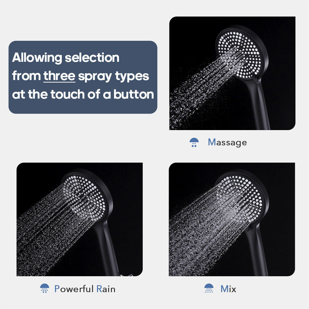 Decaura Hand Held Shower Head 3/4/5-Mode Spray Bathroom Round/Square Bathroom