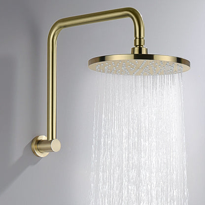 WELS 9" Rain Shower Head with Gooseneck Shower Arm Brushed Gold Overhead
