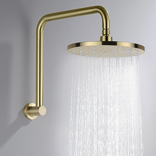 WELS 9" Rain Shower Head with Gooseneck Shower Arm Brushed Gold Overhead