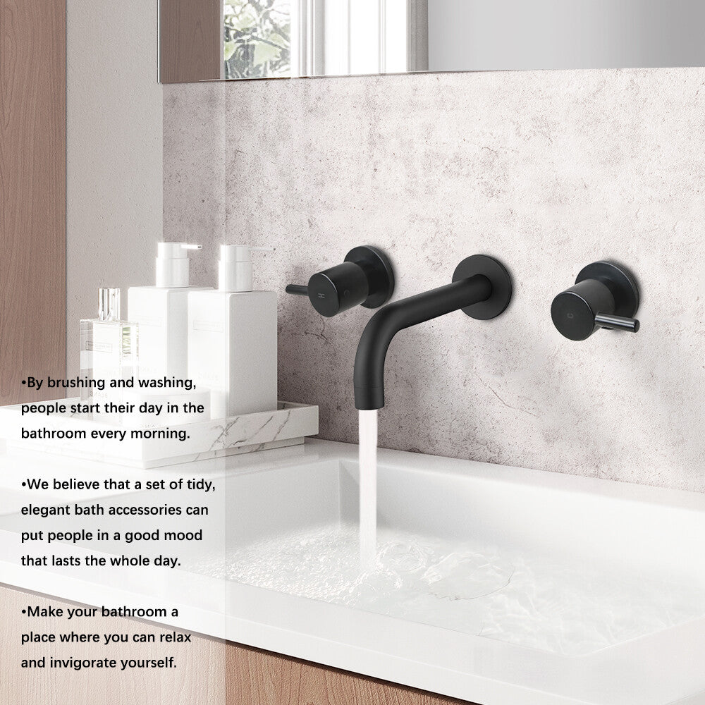 Decaura Bath Spout Wall Water Spout Basin Shower Mixer Taps Tapware Set Bathroom