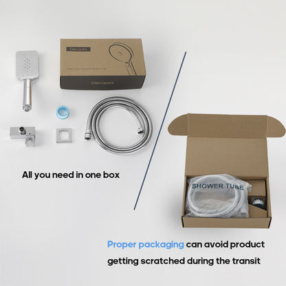 Decaura Hand Held Shower Head with Hose and Holder Set Handset Shower Mixer Tap