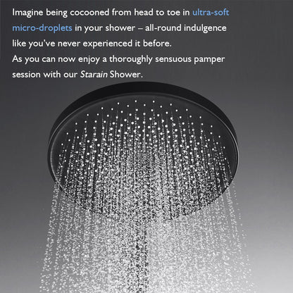 WELS 10" Rain Shower Head Matte Black Round Bathroom Swivel Overhead ABS