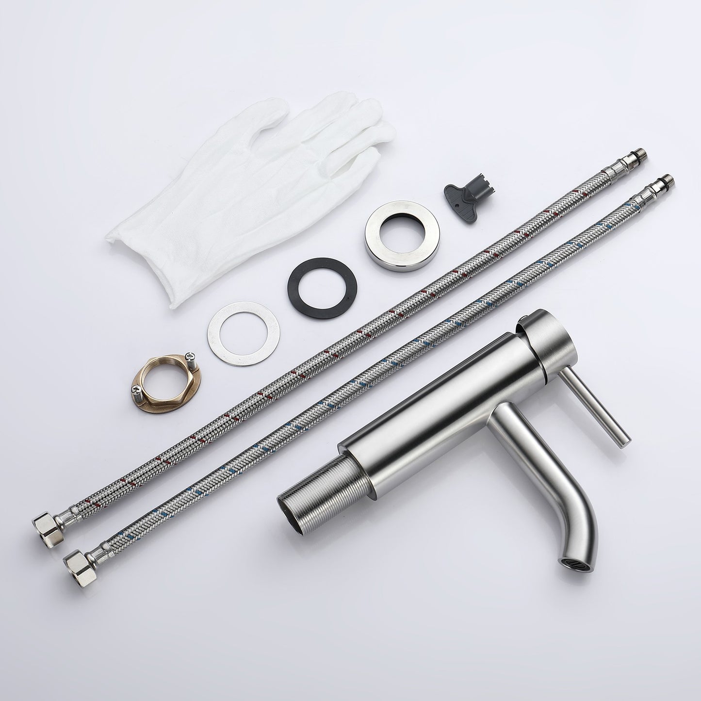 Decaura Bathroom Basin Mixer Tap Brushed Stainless Steel Vanity Basin Taps