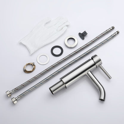 Decaura Bathroom Basin Mixer Tap Brushed Stainless Steel Vanity Basin Taps