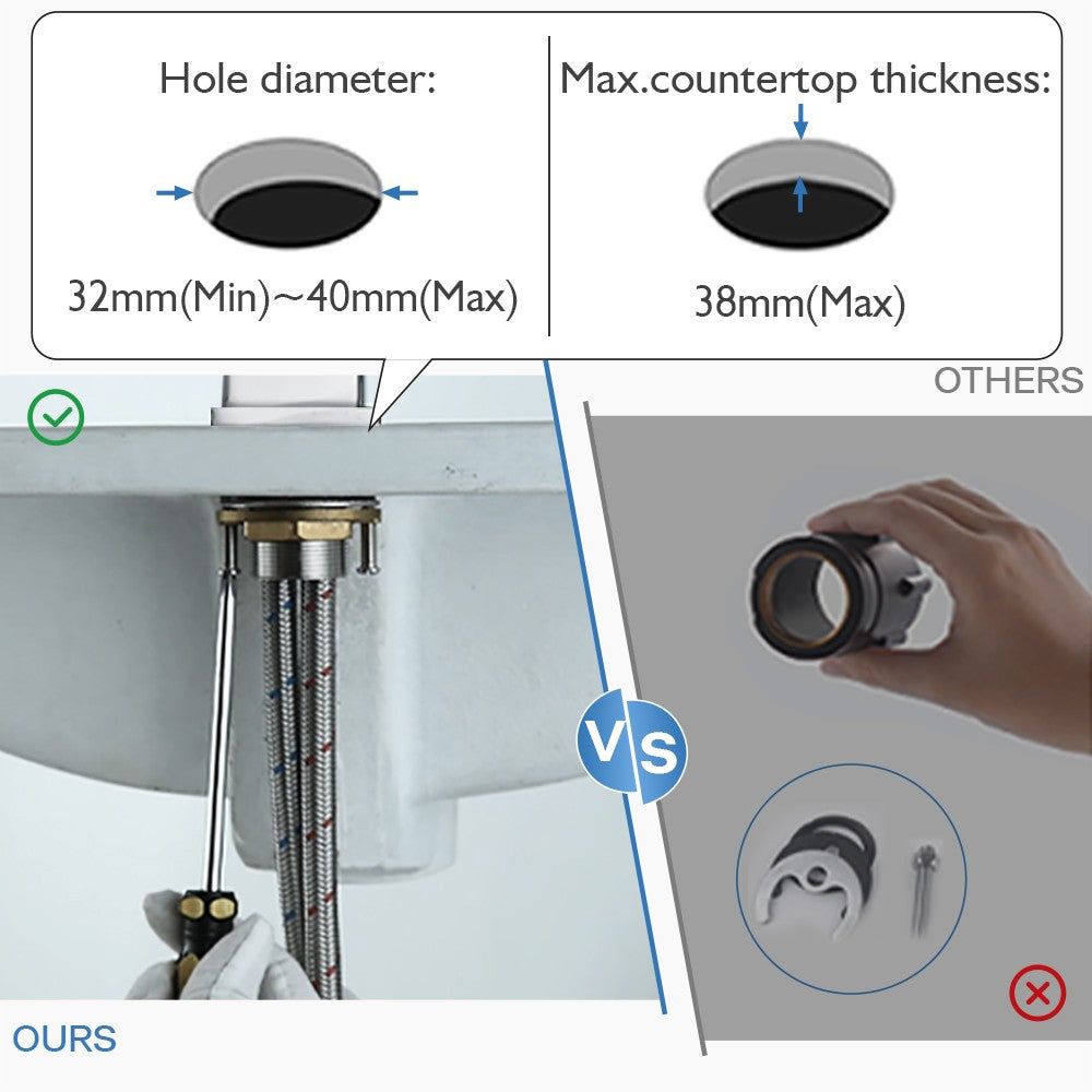 Decaura WELS Tall Bathroom Basin Mixer Tap Black Square Vanity Faucet Brass