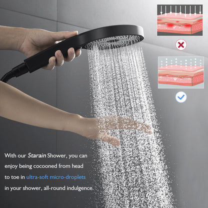 Decaura Hand Held Shower Head Set Black 3-Mode+Elbow+1.5m Hose+Shower Holder