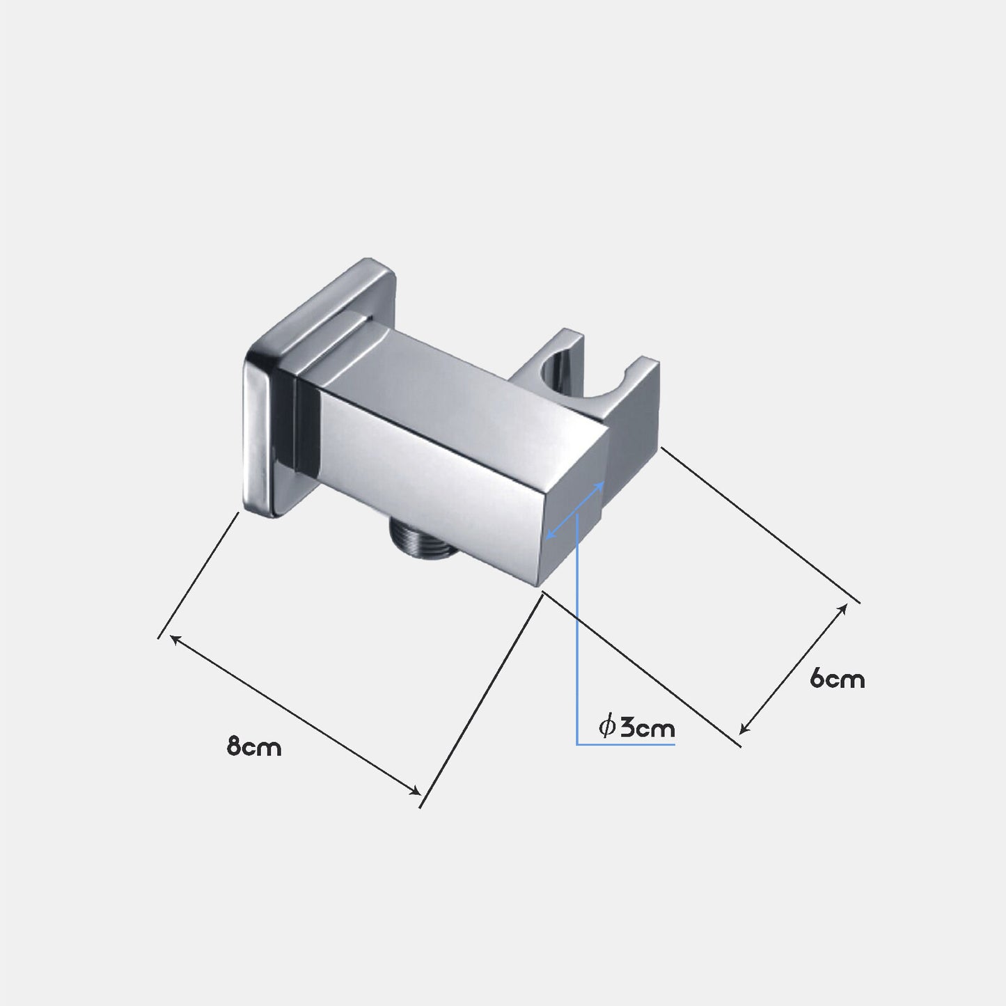 Decaura hand held shower head set 3-mode shower handset square chrome bathroom