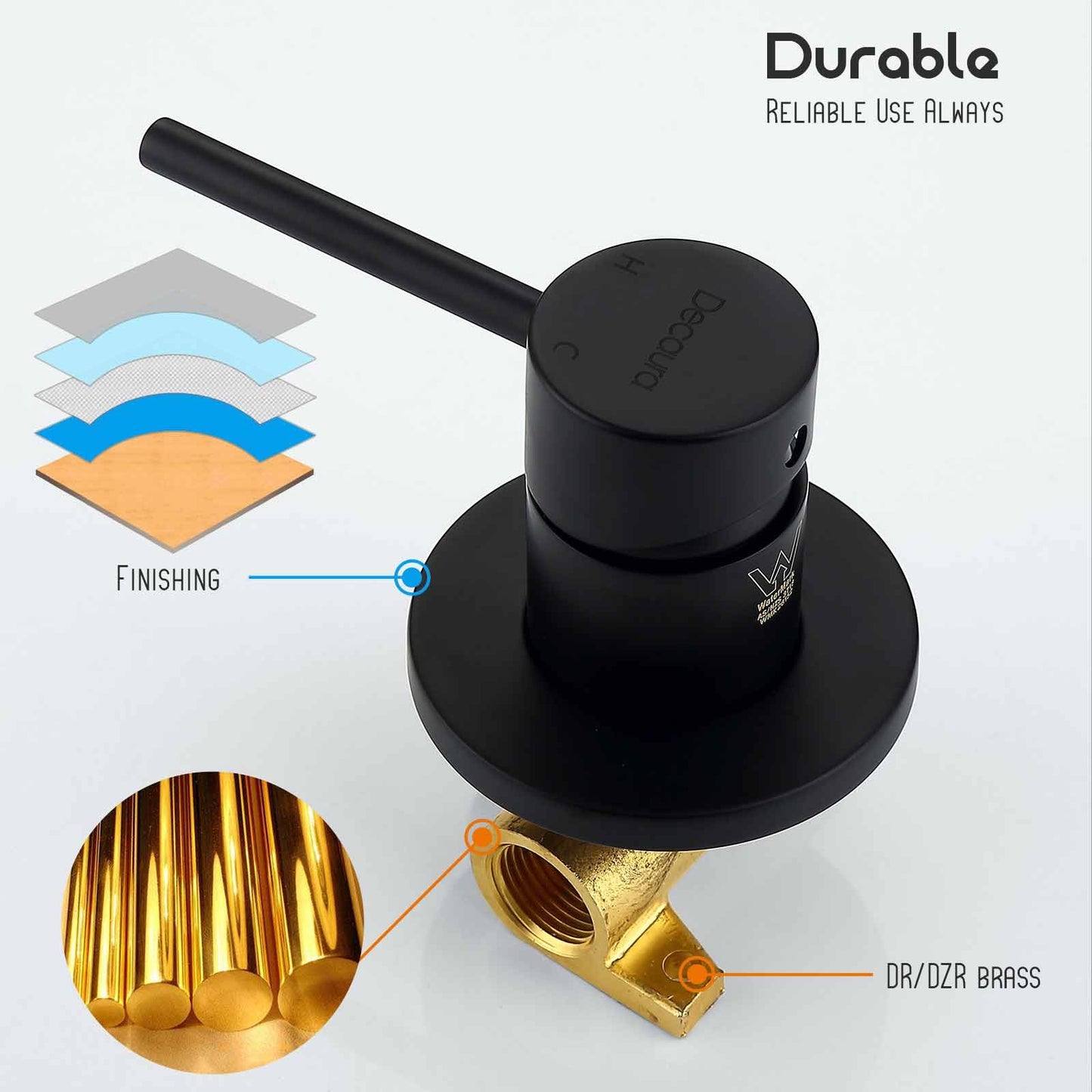 Decaura Bath Spout Wall Water Spout Basin Shower Mixer Taps Tapware Set Bathroom