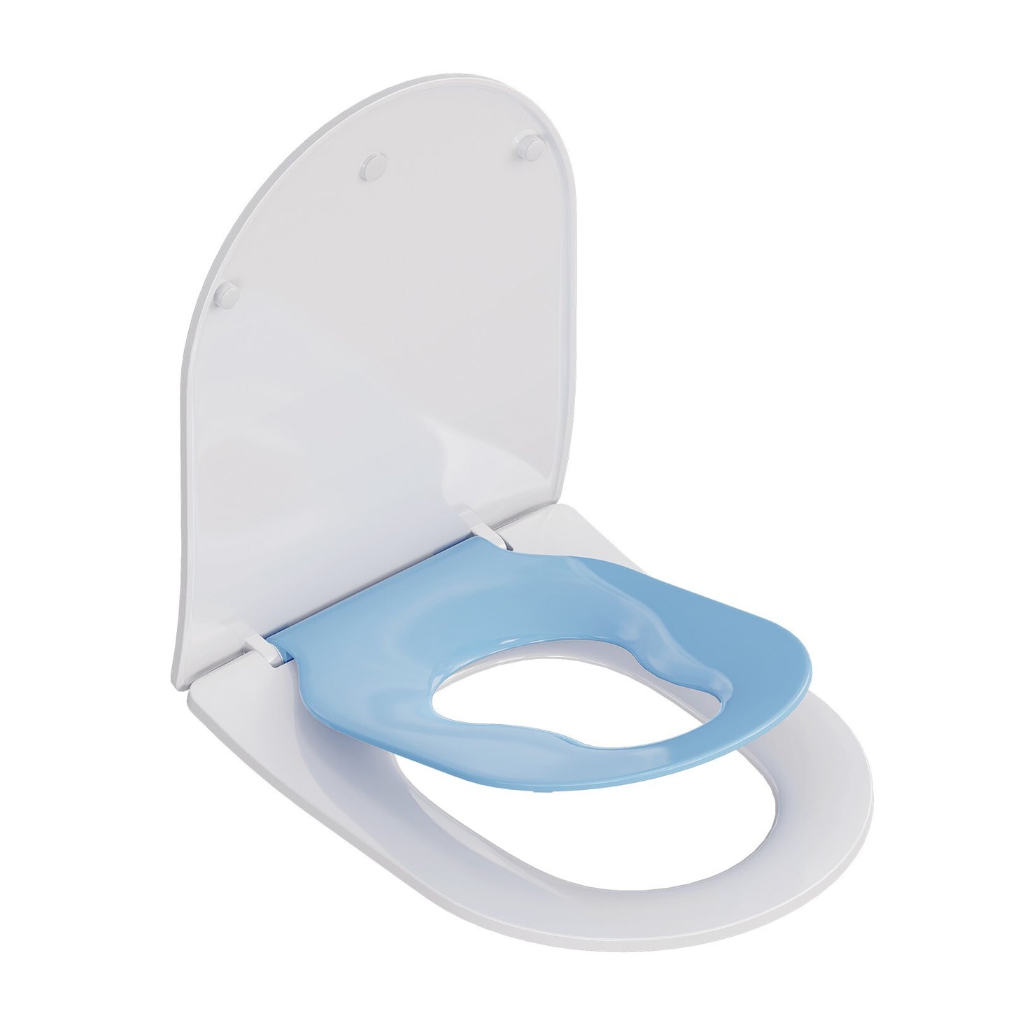 AQUATIZ Pink D-Shaped Family Toilet Seat with Built-in Potty Training Seat