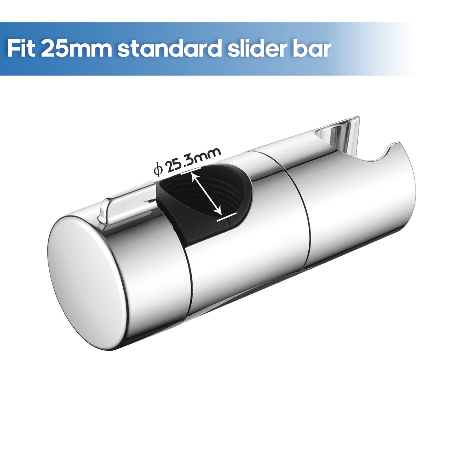 Decaura Shower Riser Rail Head Holder Hose Slider Replacement Adjustable Chrome