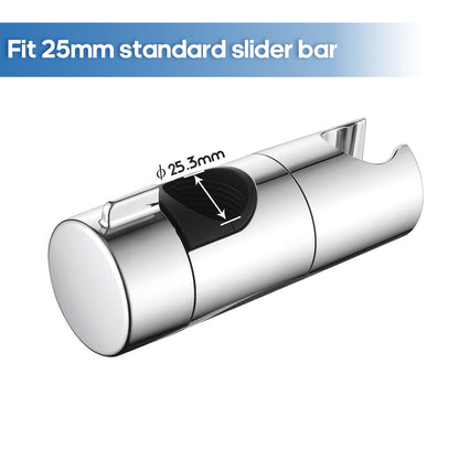 Decaura Shower Riser Rail Head Holder Hose Slider Replacement Adjustable Chrome