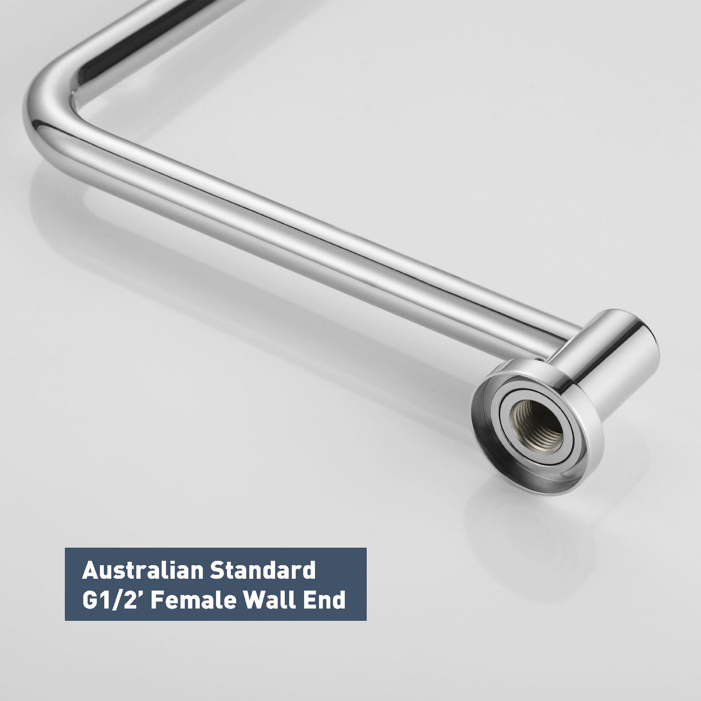 Decaura Rain Shower Head with Gooseneck Shower Arm Round Chrome Shower Mixer Tap