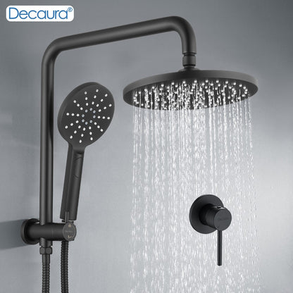 Decaura Shower Head Set 2 in 1 System Gooseneck Arm Wall Tapware Mixer Taps