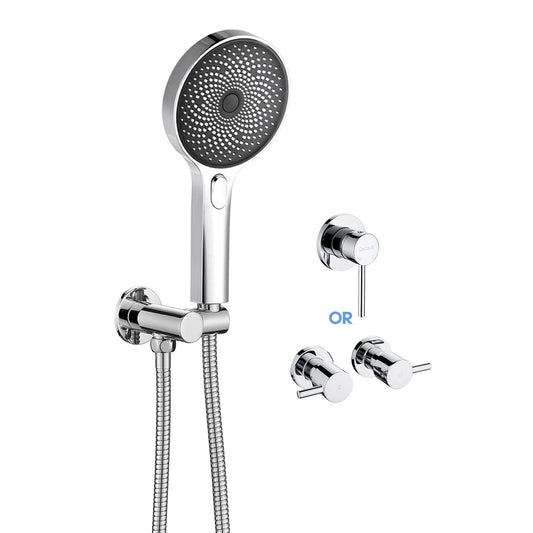 Decaura Shower Handset Hand Held Shower Head Set Chrome 13mm Spray Shower Taps