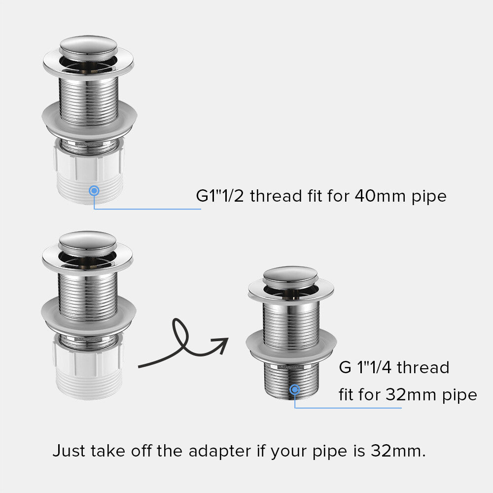 Decaura Bathroom Basin Mixer Tap with Pop Up Waste Chrome/Black/Brushed Gold