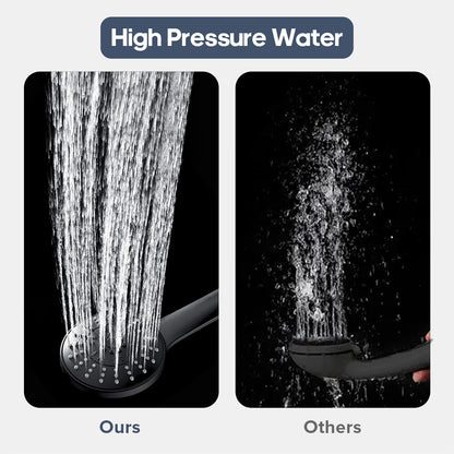 Decaura Hand Held Shower Head Set Black 5-Mode Spray Adheive Holder 1.5m Hose