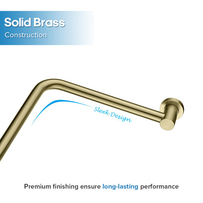 WELS 9" Rain Shower Head with Gooseneck Shower Arm Brushed Gold Overhead