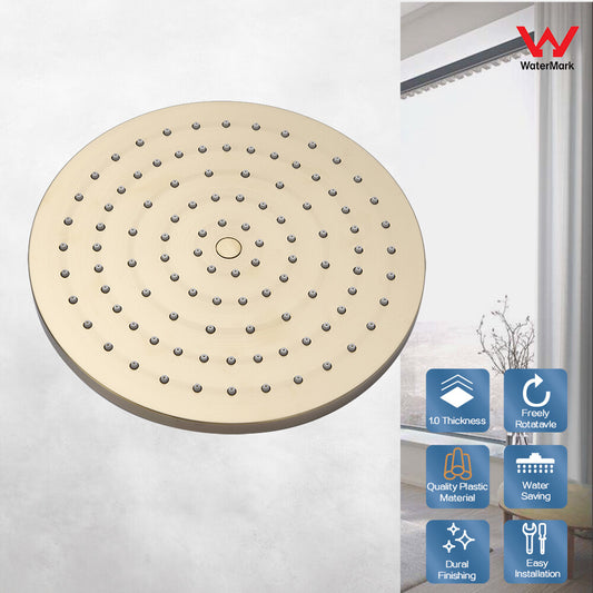 Decaura 9" Rain Shower Head Brushed Gold Overhead Bathroom