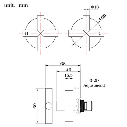 Decaura Shower Taps Brass Tapware Mixer Tap Brushed Gold/Black/Gunmetal/Nickel