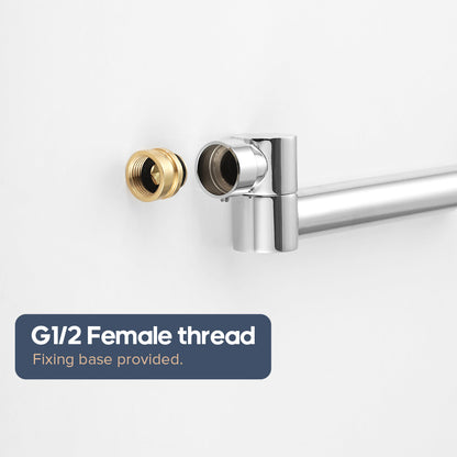 Decaura Swivel Bath Spout and Shower Taps Set Bathtub Wall Mount Chrome/Black