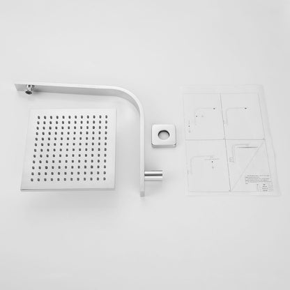 Decaura 8" Rain Shower Head Gooseneck Shower Arm Set Shower Mixer Tap Square