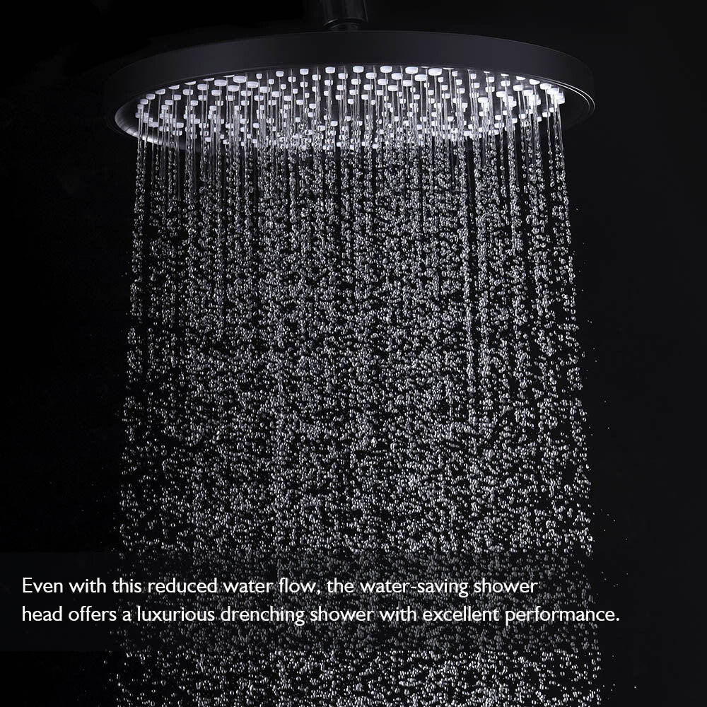 Decaura Rain Shower Head Gooseneck Shower Arm Chrome/Black Round/Square