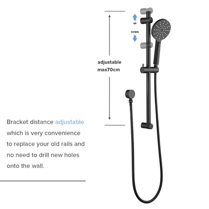 Decaura Hand Held Shower Head On Sliding Rail Set Shower Mixer Tap Wall Tapware