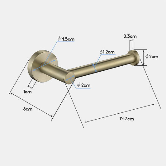 Brushed Gold Set Toilet Paper Holder Towel Rail Rack Shelf Robe Hooks Bathroom