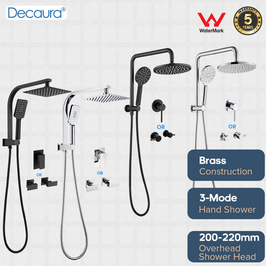 Decaura Shower Head Set 2 in 1 System Gooseneck Arm Wall Tapware Mixer Taps