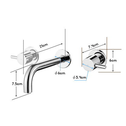 Decaura Bath Spout Wall Water Spout Basin Shower Mixer Taps Tapware Set Bathroom
