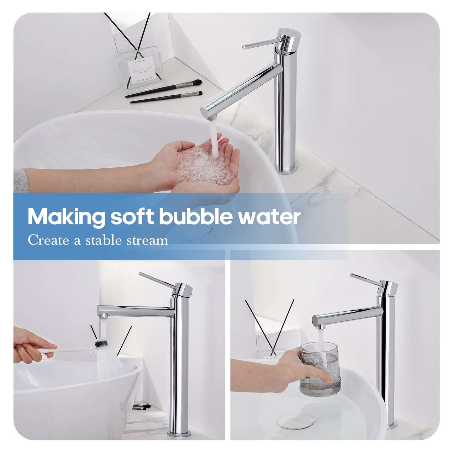 Decaura Bathroom Basin Mixer Tap Vanity Faucet Single Handle Tapware Tall/Small