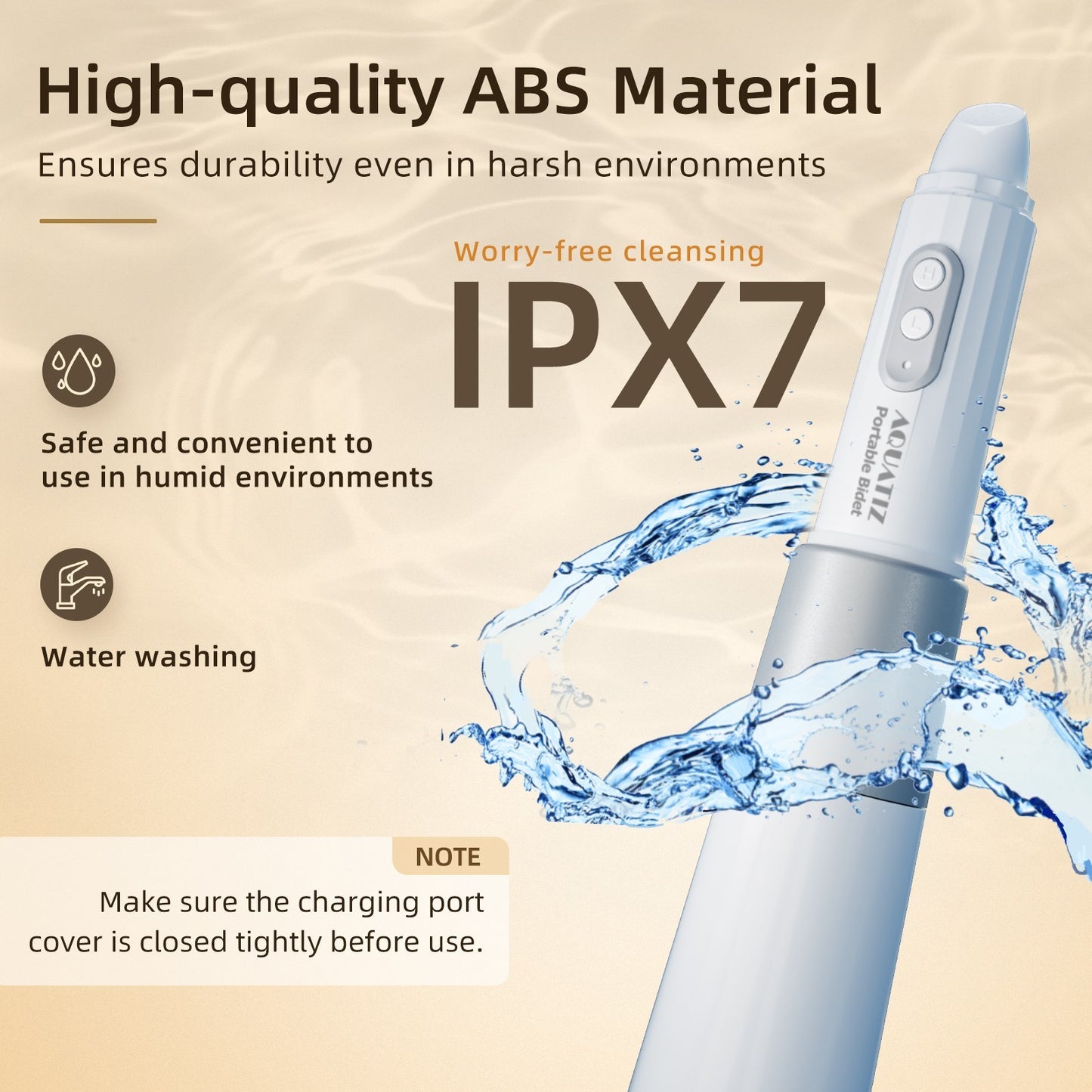 Aquatiz Portable Bidet for Travel, Electric Rechargeable Handheld Travel Bidet