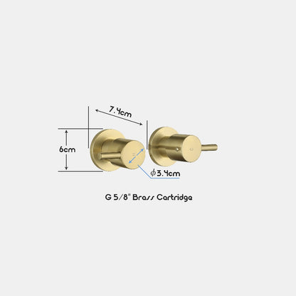 Watermark Shower Taps Brushed Gold 1/4 Turn Wall Tapware Top Assembly