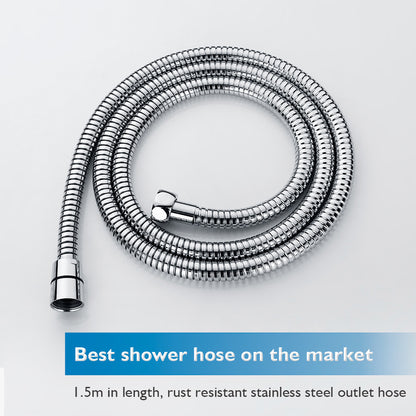 Decaura Hand Held Shower Head on Sliding Bar Chrome Shower Rail Set 3-Mode