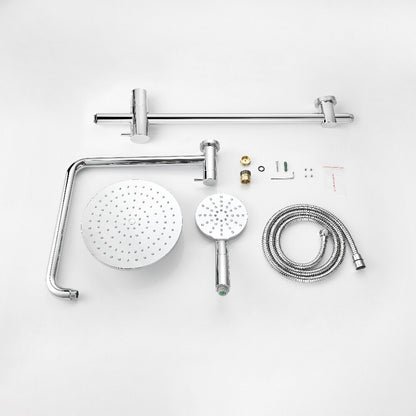 Decaura 9" Rain Shower Head Set Chrome 3-Mode Hand Gooseneck Arm Shower Taps