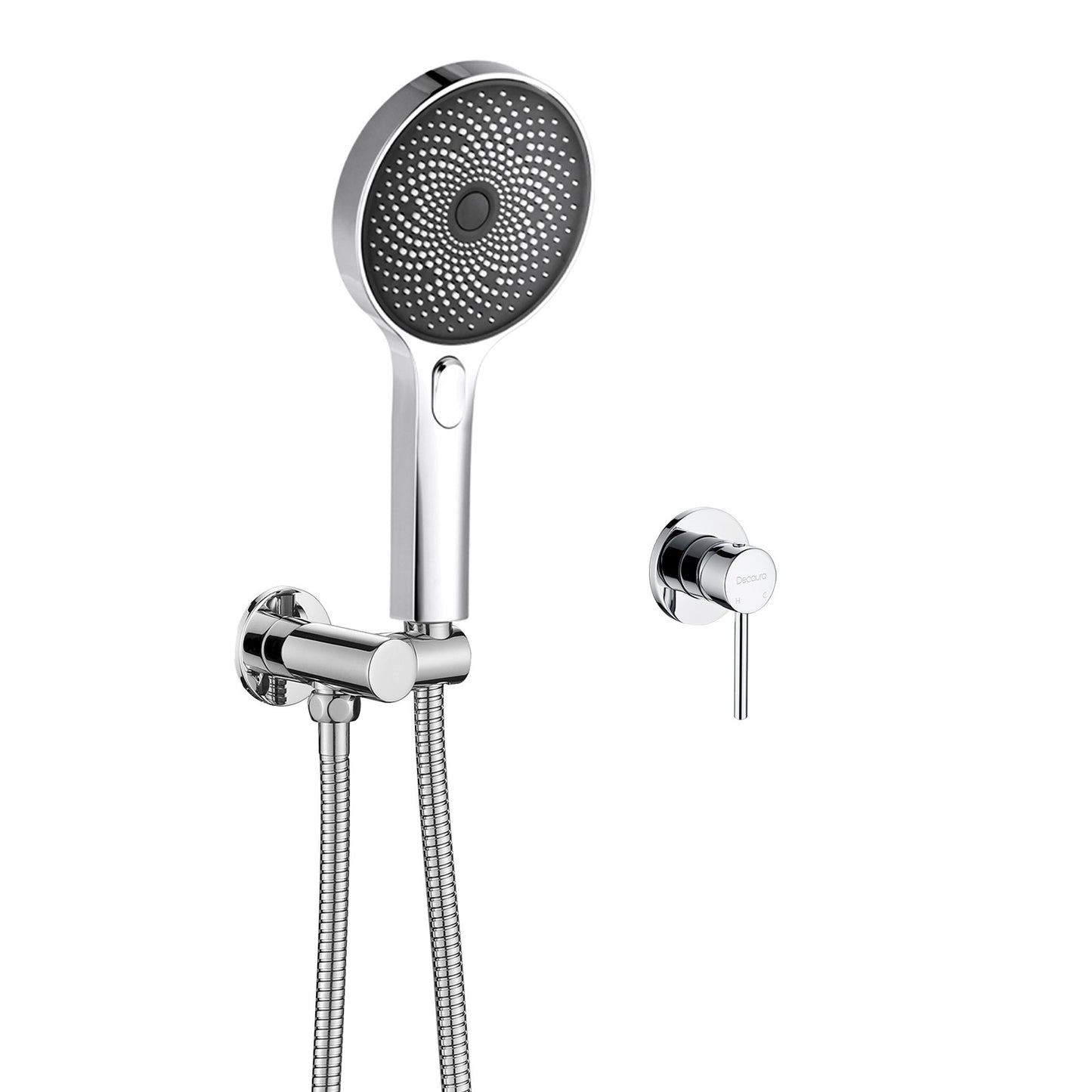 Decaura Shower Handset Hand Held Shower Head Set Chrome 13mm Spray Shower Taps