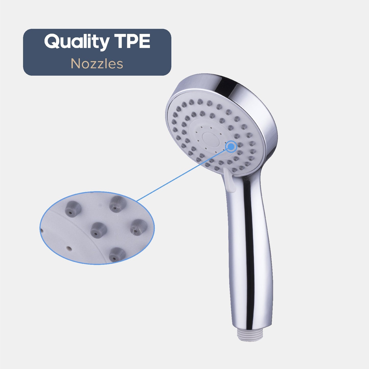 WELS Hand Held Shower Head Chrome 3-Mode Round Bathroom