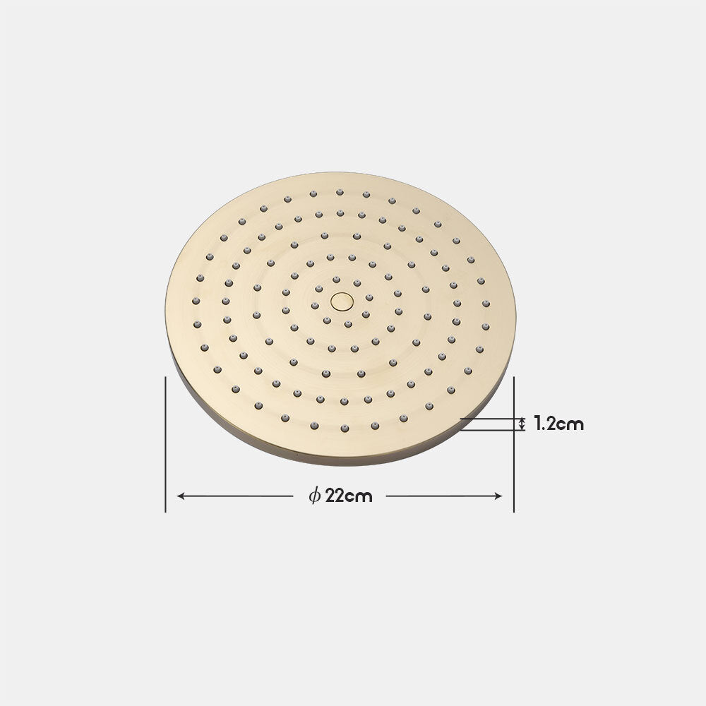 Decaura 9" Rain Shower Head Brushed Gold Overhead Bathroom