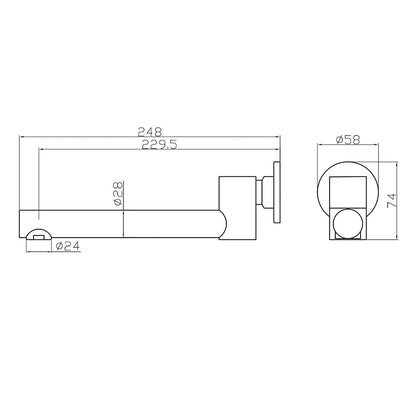 Decaura 180° swivel bath spout water spouts wall tapware mixer taps bathroom