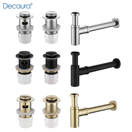 Decaura Pop Up Waste with/without Overflow P-Trap Bottle Trap for Basin Vanity