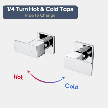 Decaura Shower Taps Brass Tapware Mixer Tap Brushed Gold/Black/Gunmetal/Nickel