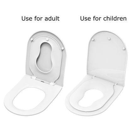 AQUATIZ Blue D-Shaped Family Toilet Seat with Built-in Potty Training Seat